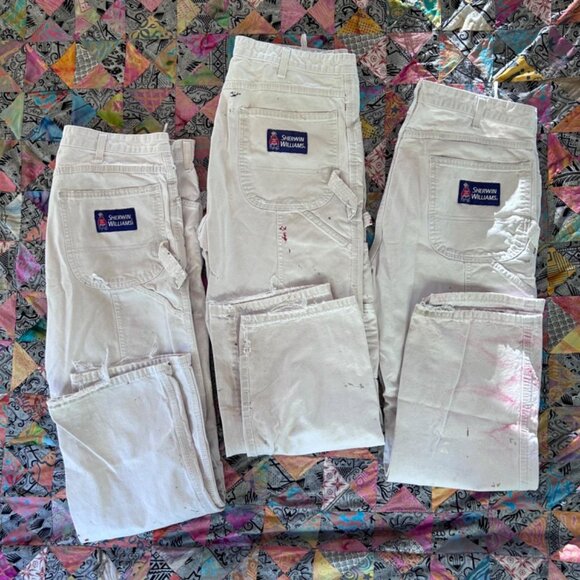 3 Pair of Used Dickies Sherwin Williams Painters Pants - Size 36x 30 - White - Picture 3 of 8
